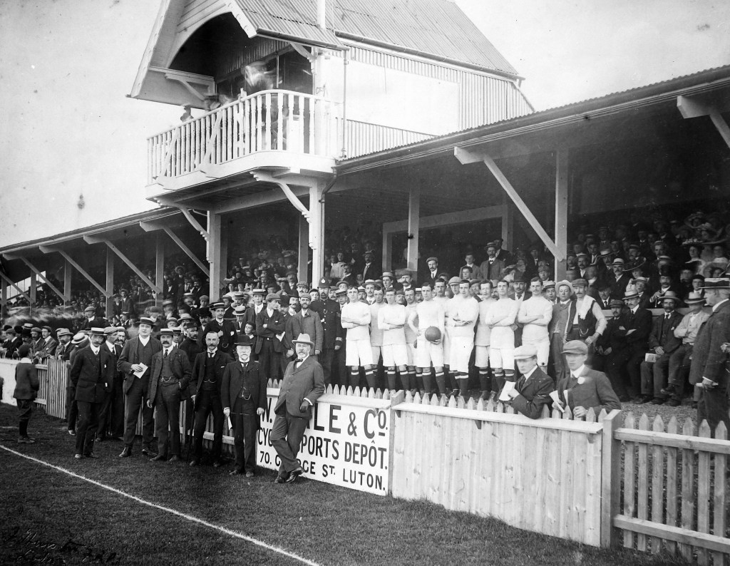 The Luton Town team, directors and local dignitaries at the new ground at Kenilworth Rd, 3rd September 1905.